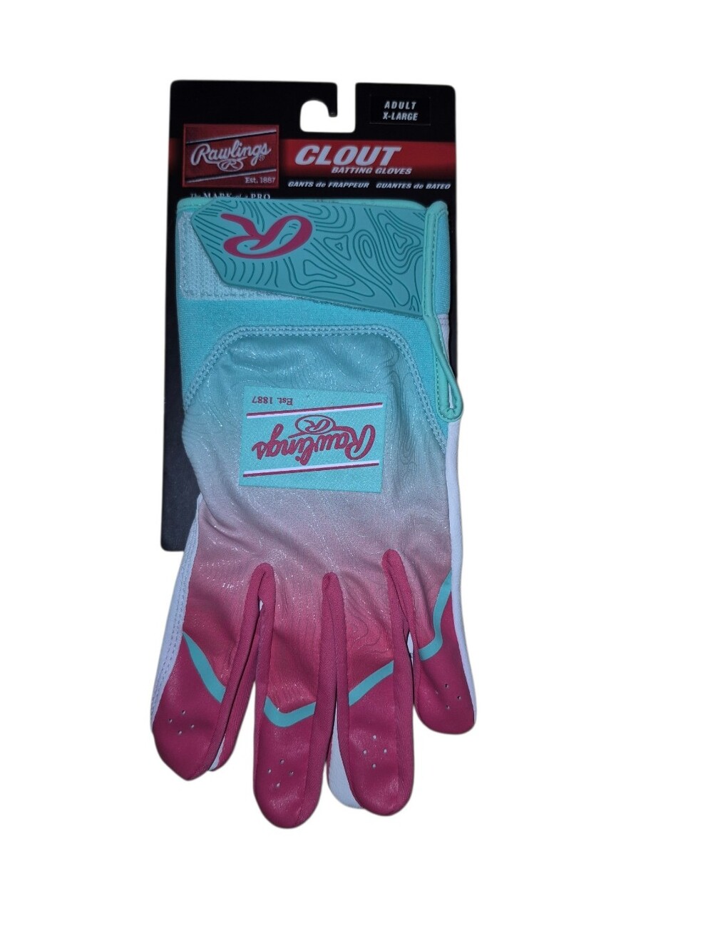 Rawlings Adults' Clout Colorful Limited Edition Batting Gloves Men's XL New